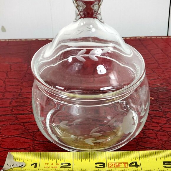 Princess House Heritage Candy Dish 5" clear etched trinket stackable vtg - Picture 7 of 7